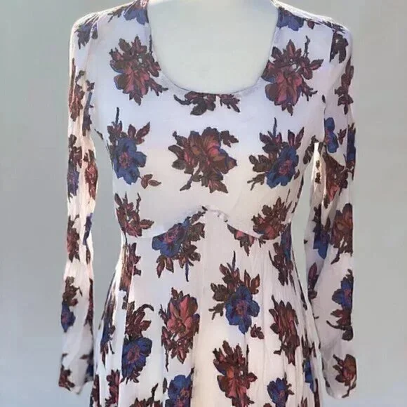 RARE First Kiss Maxi Dress Similar to Free People Floral Midi Dress Small - Picture 8 of 12